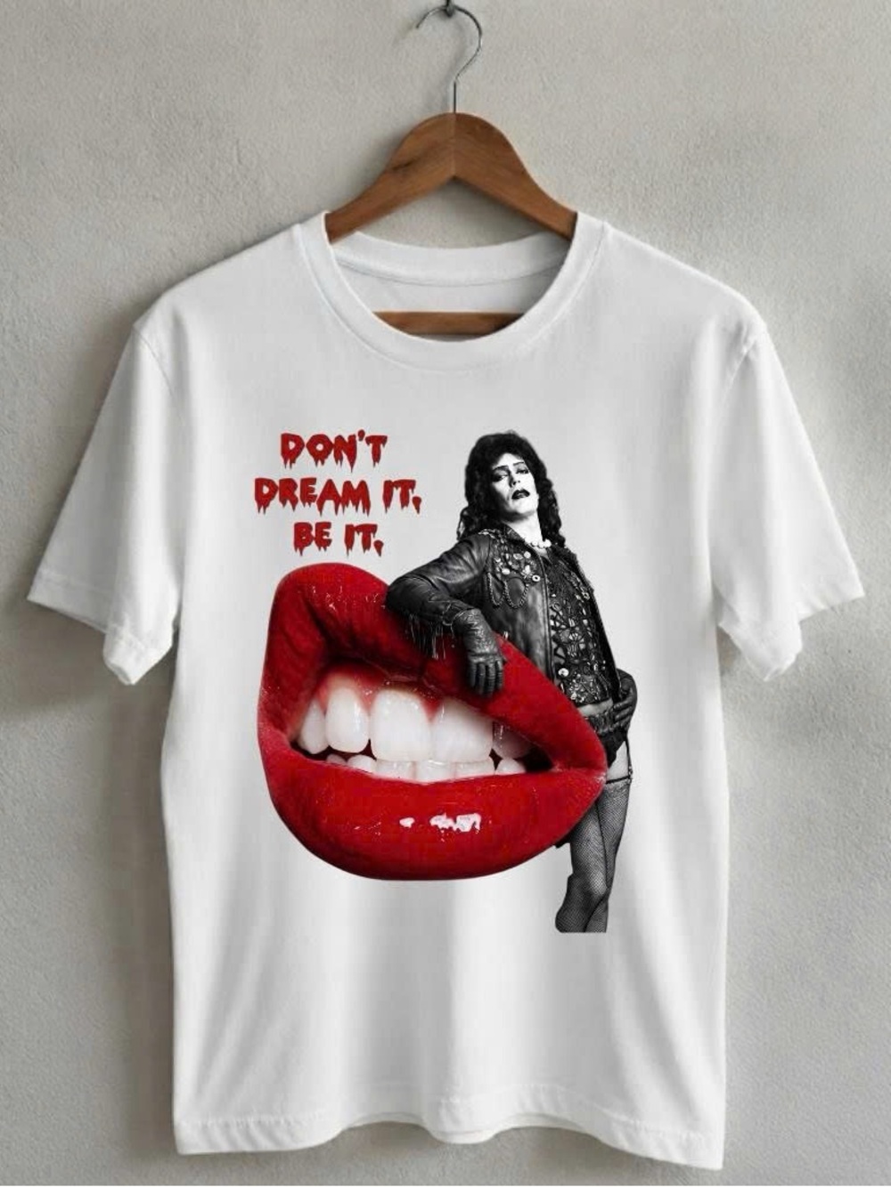 Gildan Shirt White Graphic Tee Tim Curry